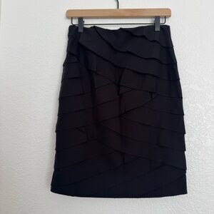 White House Black Market Tiered Asymmetrical Ruffle Layered Pencil Skirt